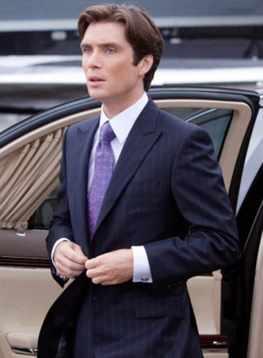 Harpoon Cillian Murphy Inspired Blue Plain Fabric Leather Jacket - Inception Style