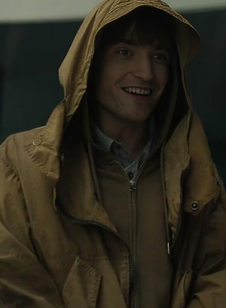 Harpoon Mickey Barnes Inspired Brown Hooded Jacket - Mickey 17 Style