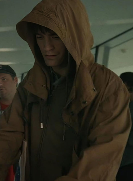 Harpoon Mickey Barnes Inspired Brown Hooded Jacket - Mickey 17 Style