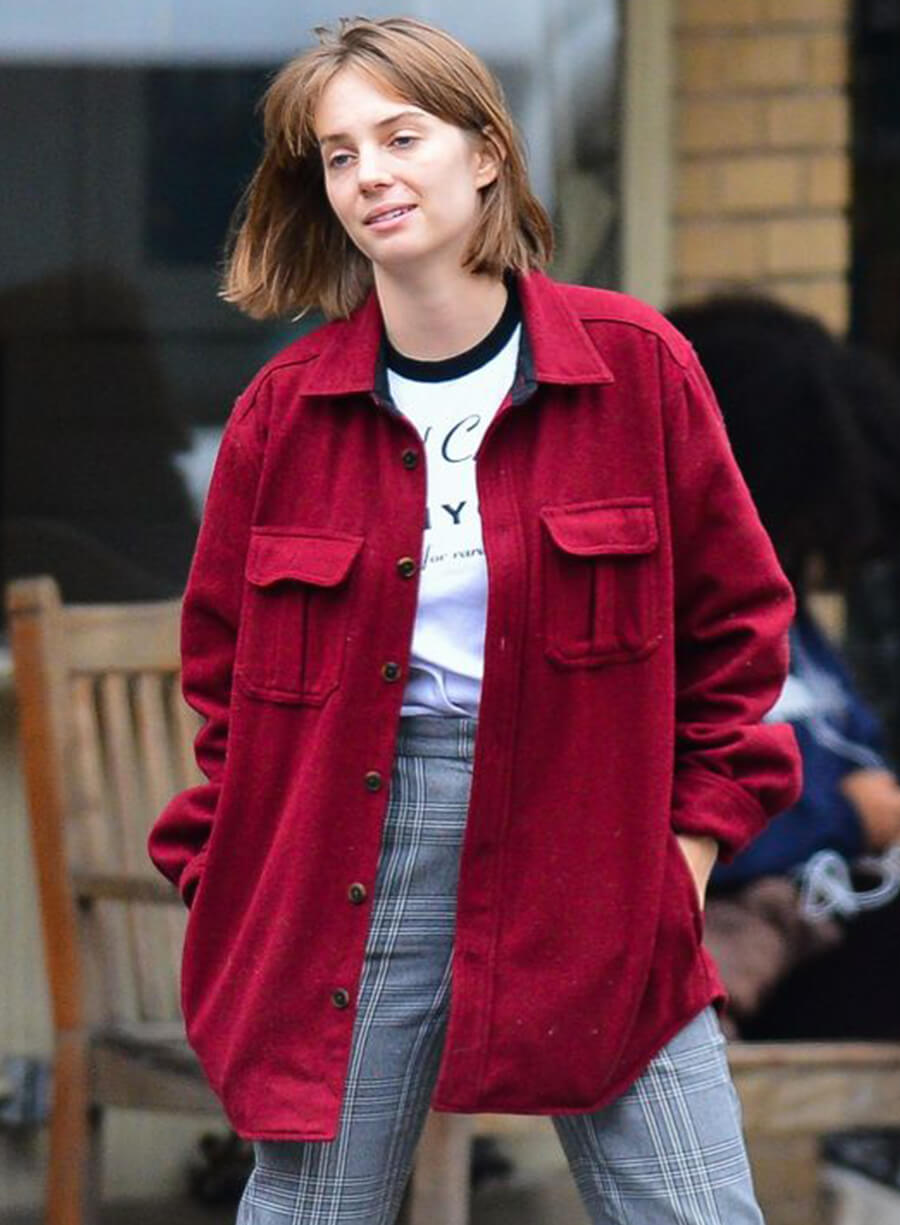 Harpoon Robin Buckley Inspired Red Leather Jacket - Stranger Things Style