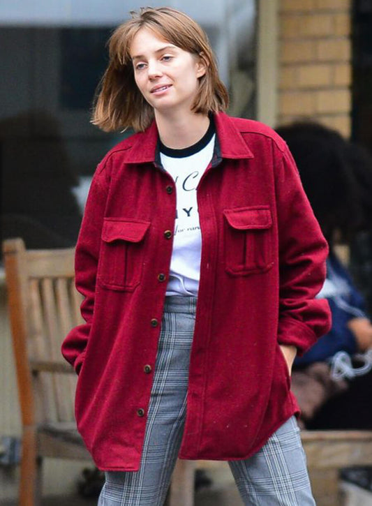 Harpoon Robin Buckley Inspired Red Leather Jacket - Stranger Things Style