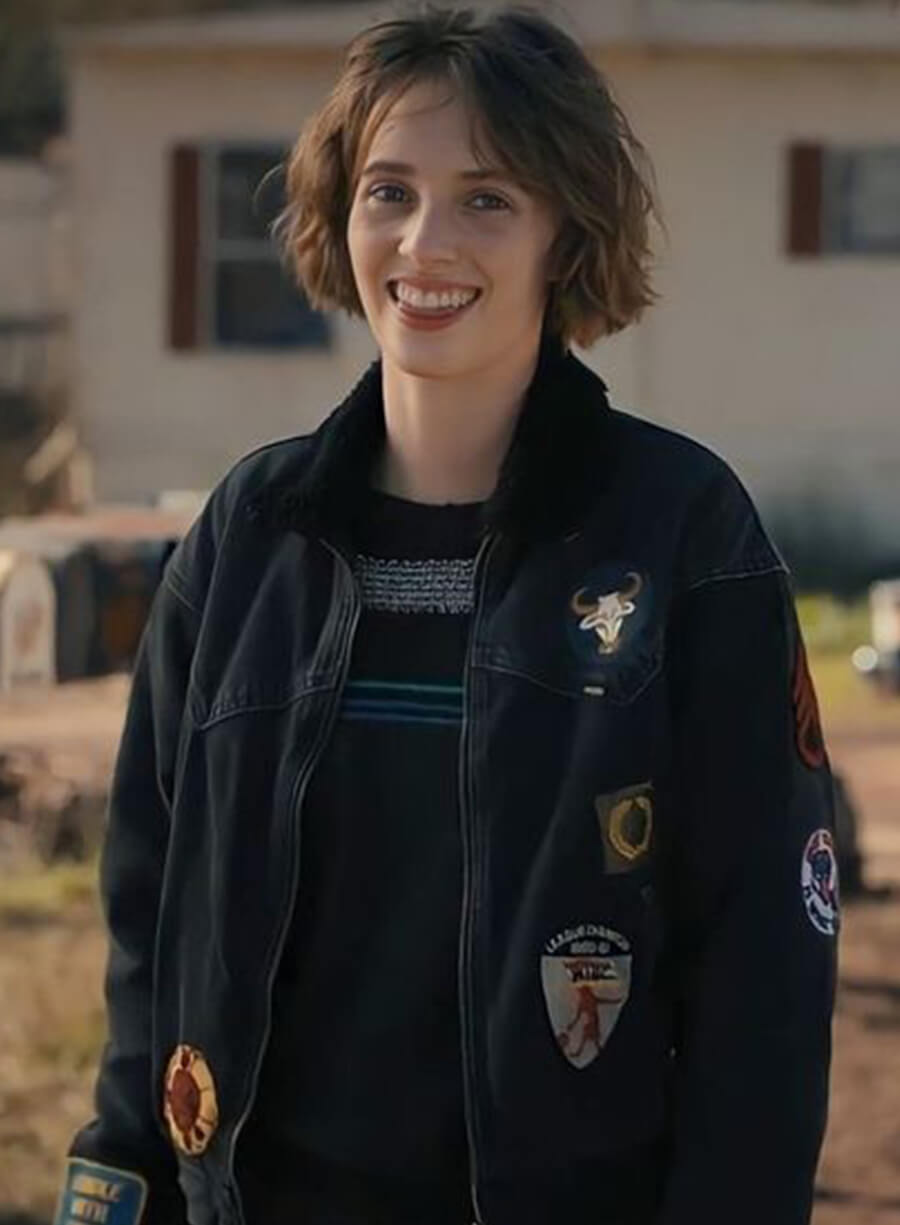 Harpoon Robin Buckley Inspired Black Denim Jacket - Stranger Things Style