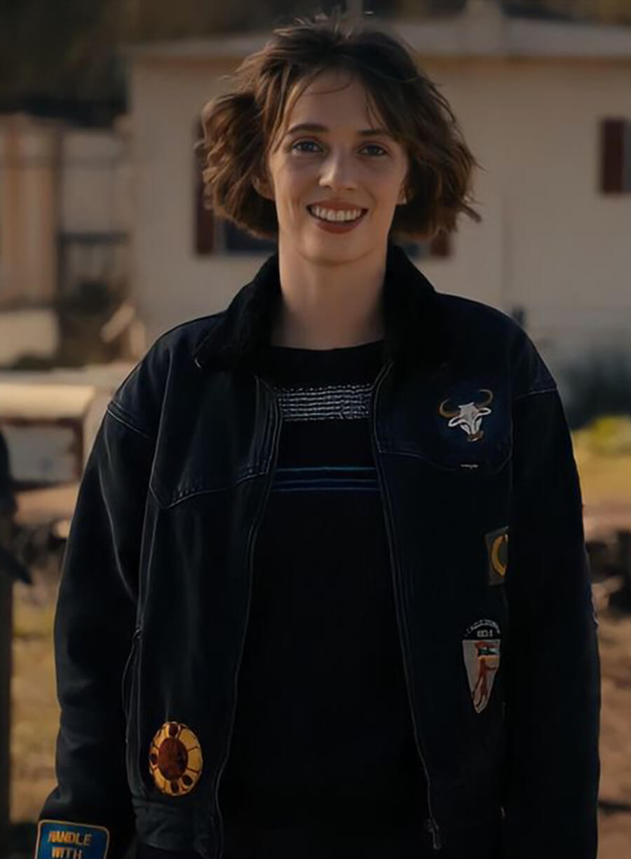 Harpoon Robin Buckley Inspired Black Denim Jacket - Stranger Things Style