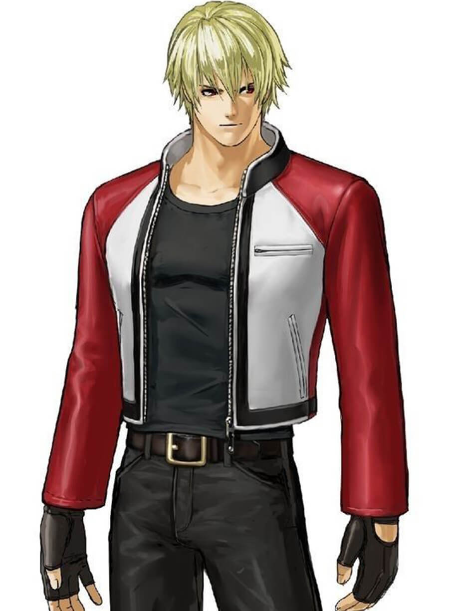 Harpoon Rock Howard Inspired Red & White Leather Jacket - Garou: Mark of the Wolves Style