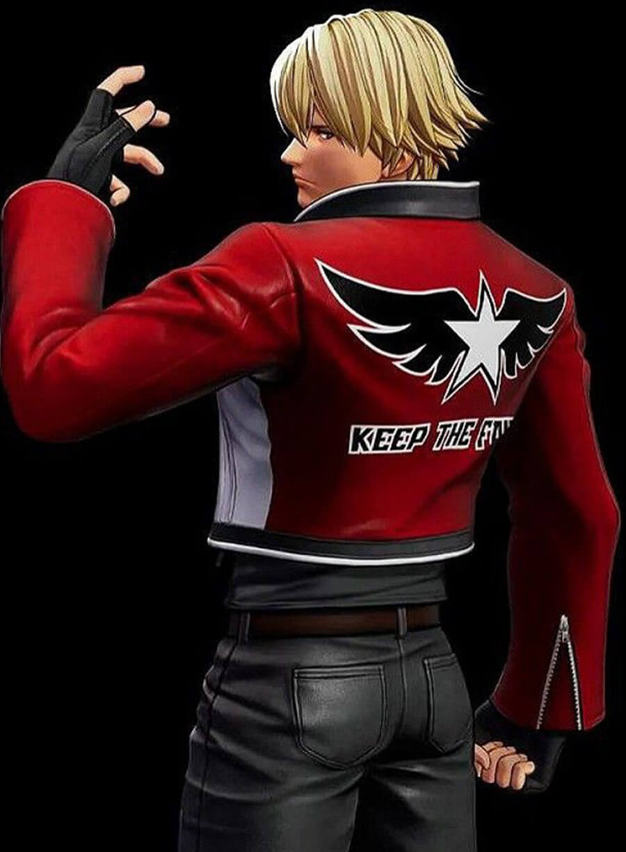 Harpoon Rock Howard Inspired Red & White Leather Jacket - Garou: Mark of the Wolves Style