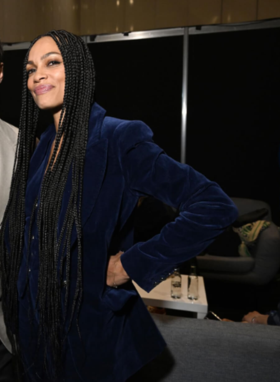 Harpoon Rosario Dawson Star Wars Velvet Blazer Inspired Blue Velvet Fabric Leather Jacket