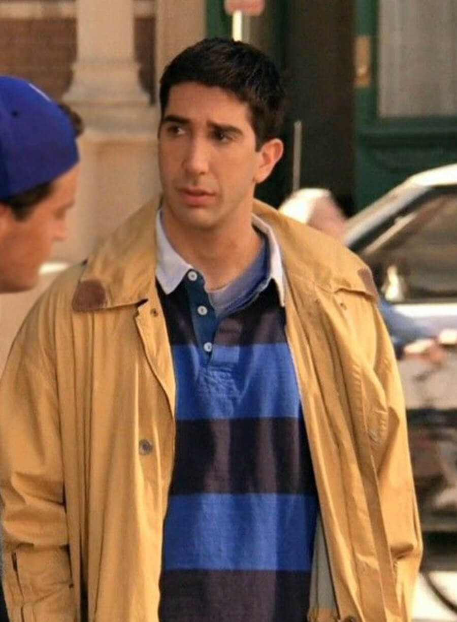Harpoon Ross Geller Inspired Yellow Cotton Fabric Coat - Friends Style