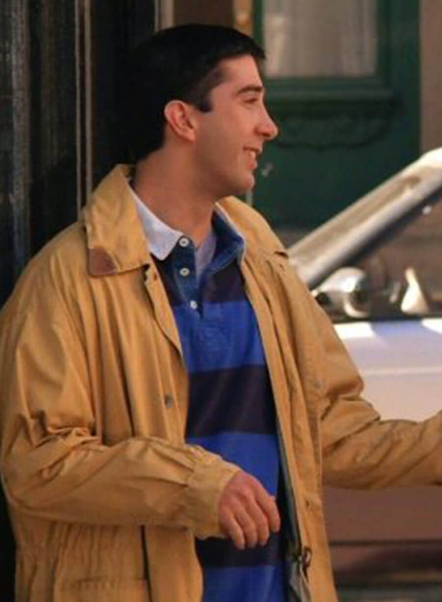 Harpoon Ross Geller Inspired Yellow Cotton Fabric Coat - Friends Style