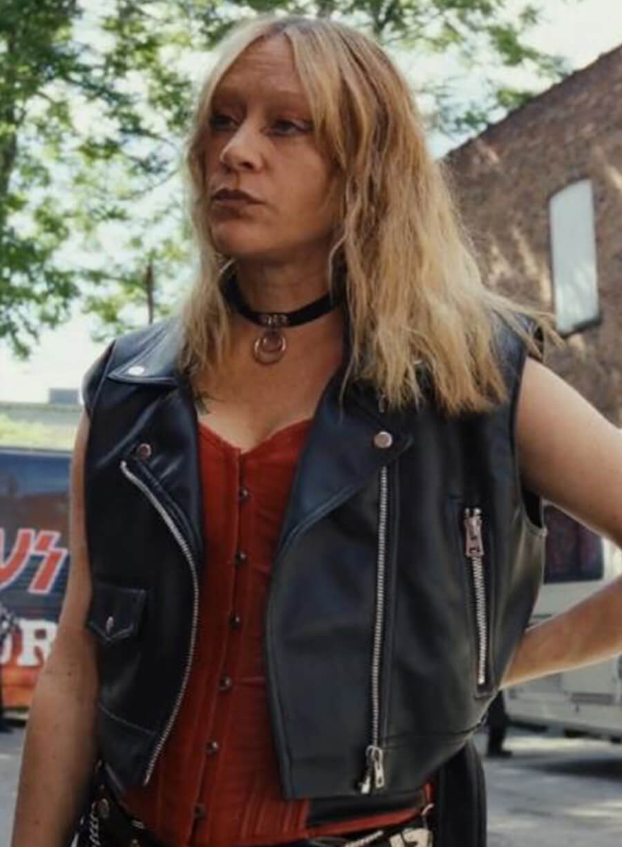 Harpoon Ruby Ruin Inspired Black Real Leather Biker Jacket - Poker Face Style