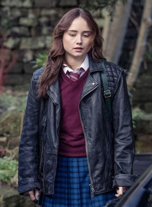 Harpoon Hannah Inspired Black Real Leather Leather Jacket - The Jetty Tv Series Style