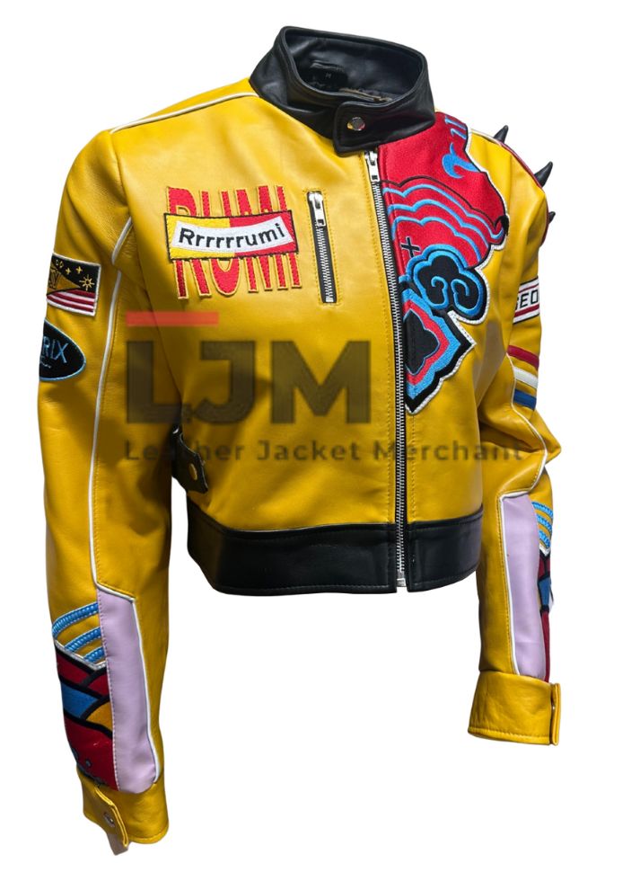 Harpoon Rumi Inspired Yellow Leather Jacket - KPop Demon Hunters Style