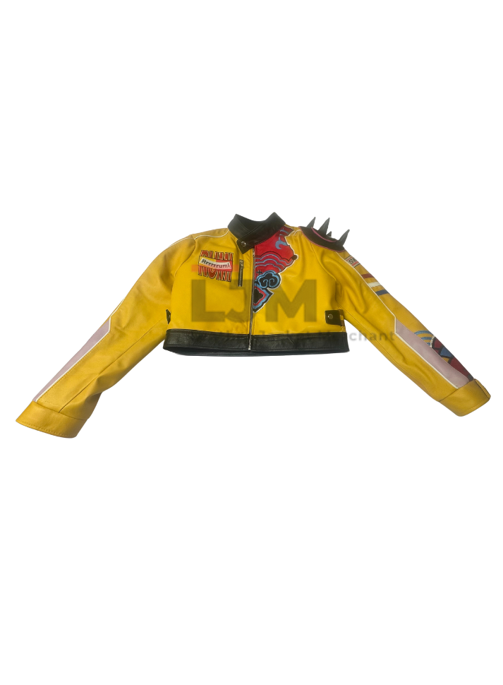 Harpoon Rumi Inspired Yellow Leather Jacket - KPop Demon Hunters Style