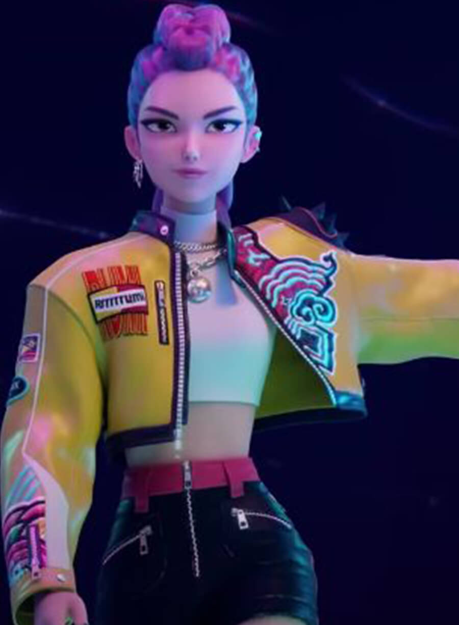 Harpoon Rumi Inspired Yellow Leather Jacket - KPop Demon Hunters Style