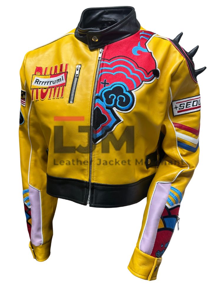 Harpoon Rumi Inspired Yellow Leather Jacket - KPop Demon Hunters Style