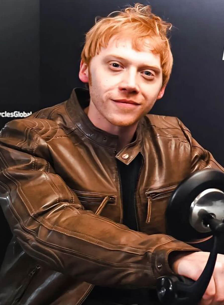 Harpoon Rupert Grint Inspired Brown Leather Jacket