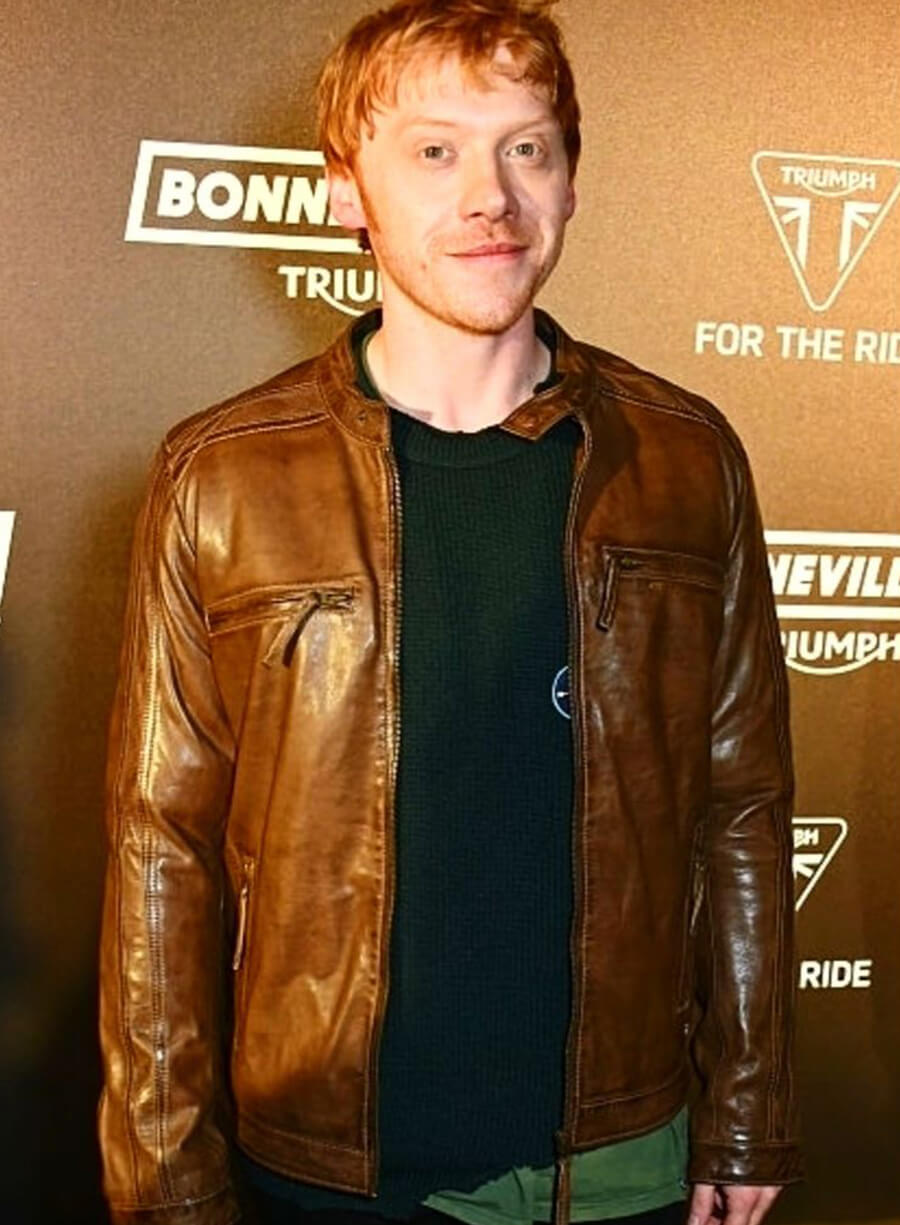 Harpoon Rupert Grint Inspired Brown Leather Jacket