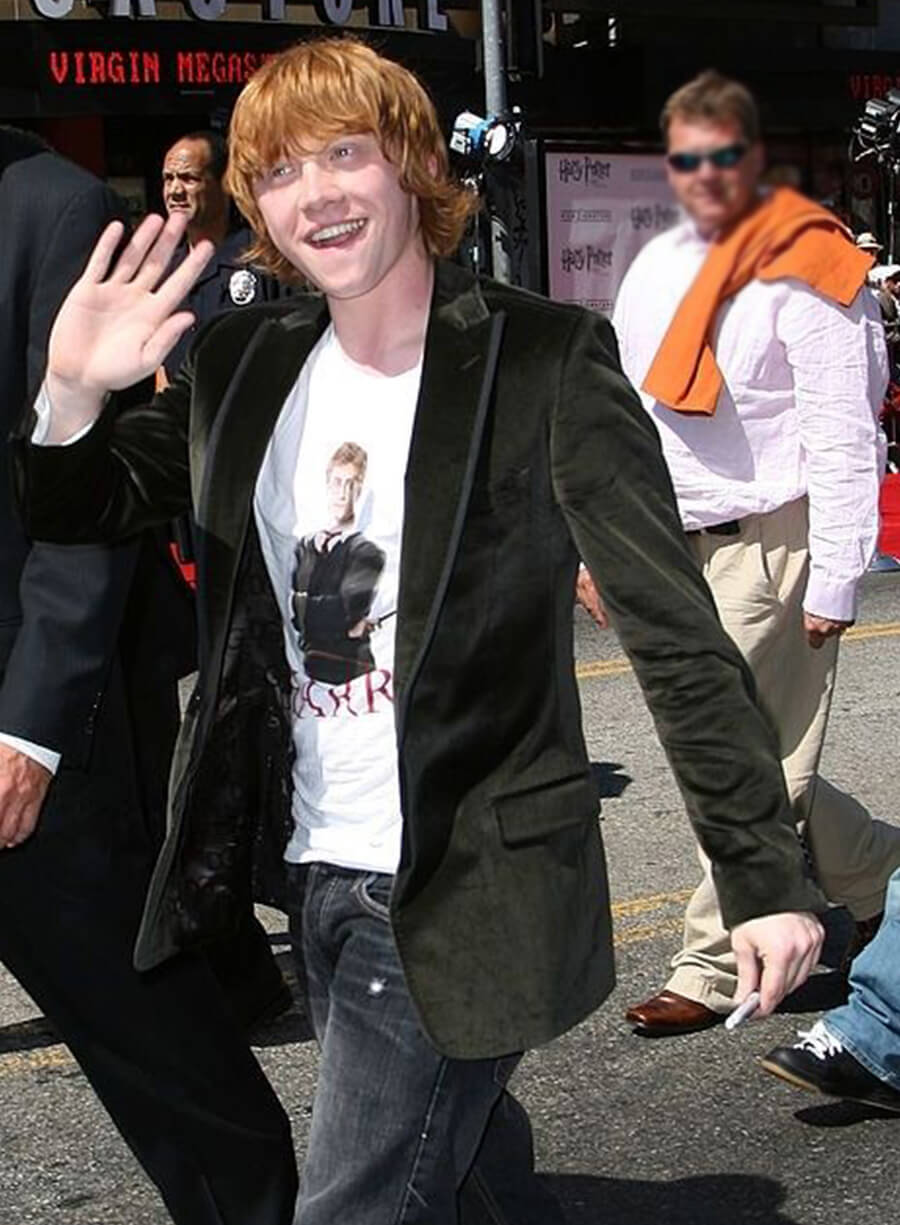 Harpoon Rupert Grint Velvet Blazer Inspired Green Leather Jacket