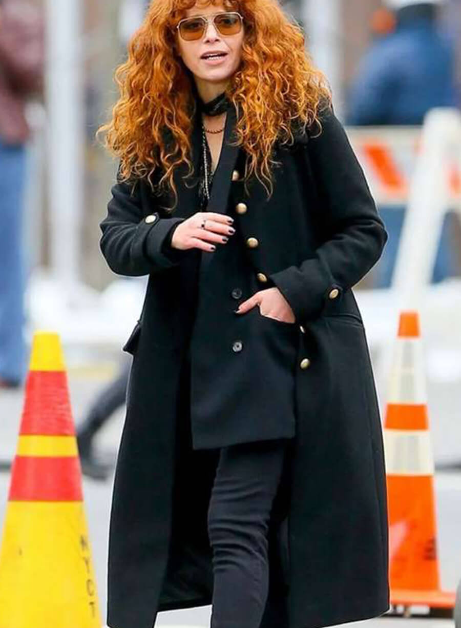 Harpoon Natasha Lyonne Inspired Black Wool Fabric Coat - Russian Doll Season 02 Style