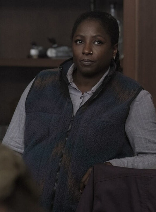 Harpoon Maria Inspired Grey Fabric Leather Jacket - The Last of Us S02 Style