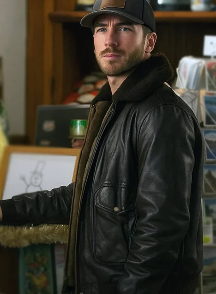Harpoon Mitch Inspired Green Real Leather Leather Jacket - A Cherry Pie Christmas Style