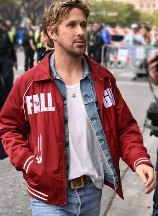 Harpoon Colt Seavers Inspired Red Leather Jacket - The Fall Guy 2024 Style