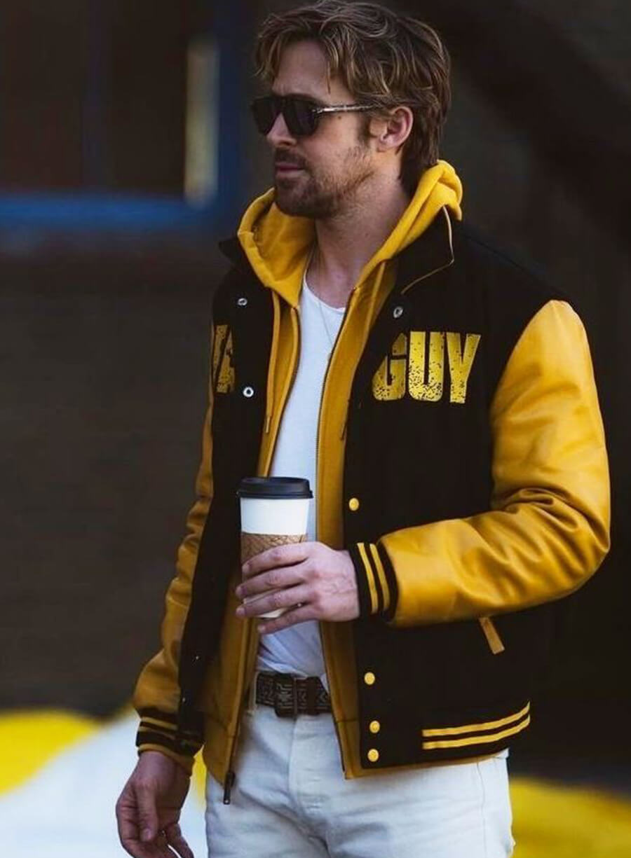 Harpoon Colt Seavers Inspired Yellow & Black Leather Jacket - The Fall Guy 2024 Style
