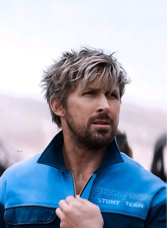 Harpoon Colt Seavers Inspired Blue Leather Jacket - The Fall Guy 2024 Style