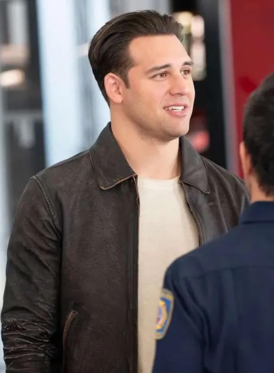 Harpoon Eddie Diaz Inspired Black Leather Jacket - 9-1-1 Style