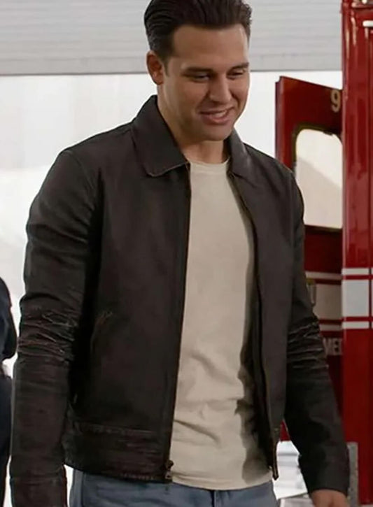 Harpoon Eddie Diaz Inspired Black Leather Jacket - 9-1-1 Style