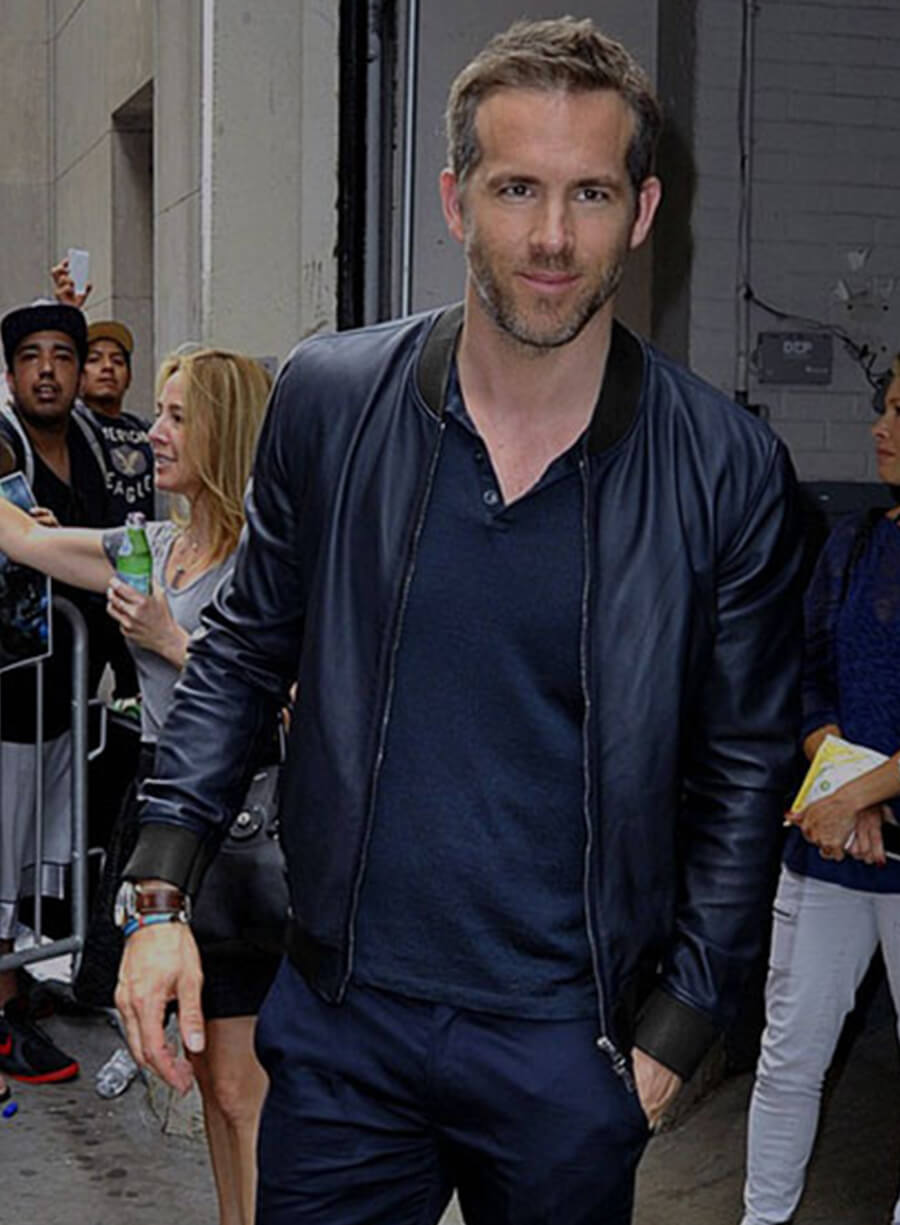Harpoon Ryan Reynolds Inspired Black Bomber Jacket