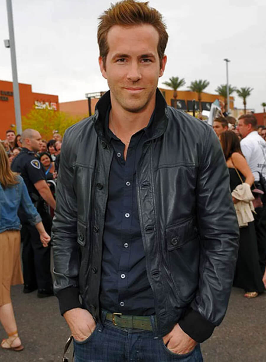 Harpoon Ryan Reynolds Inspired Black Leather Jacket