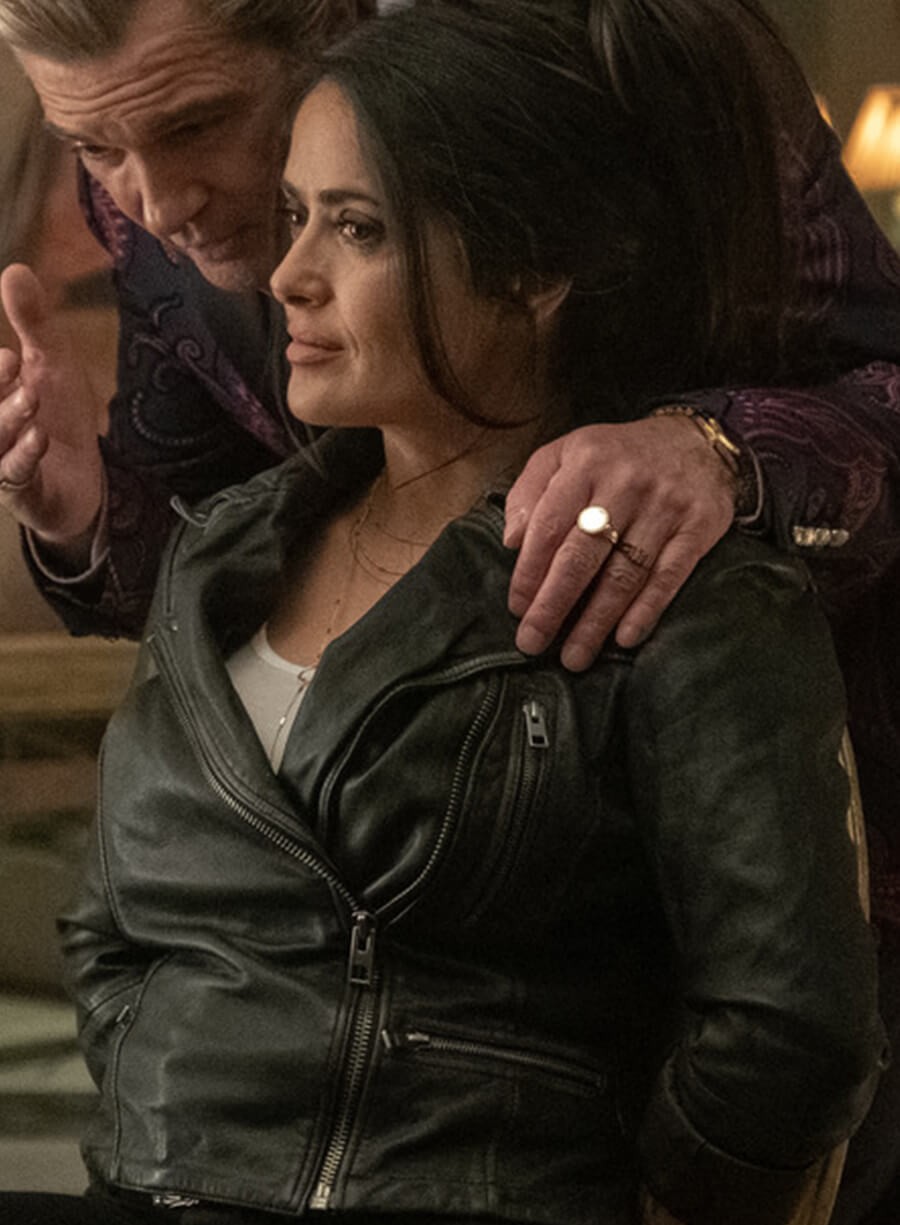 Harpoon Sonia Kincaid Inspired Black Leather Jacket - Hitman's Wife's Bodyguard Style