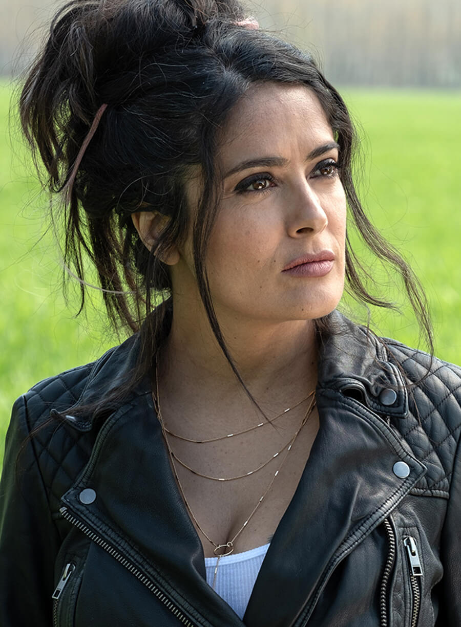 Harpoon Sonia Kincaid Inspired Black Leather Jacket - Hitman's Wife's Bodyguard Style