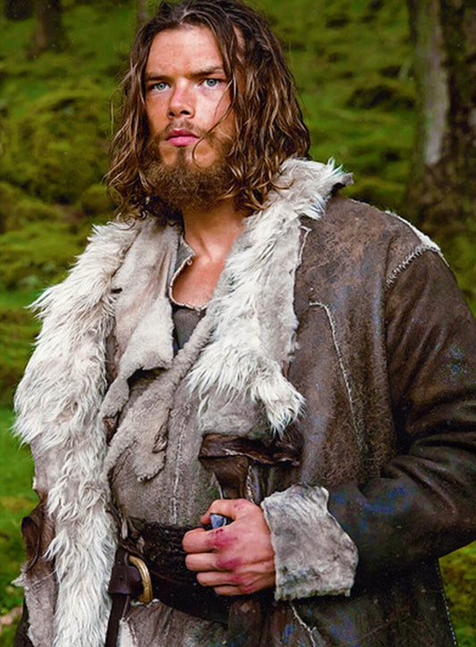 Harpoon Sam Corlett Inspired Distressed Brown Real Leather Coat - Vikings Valhalla Series Style