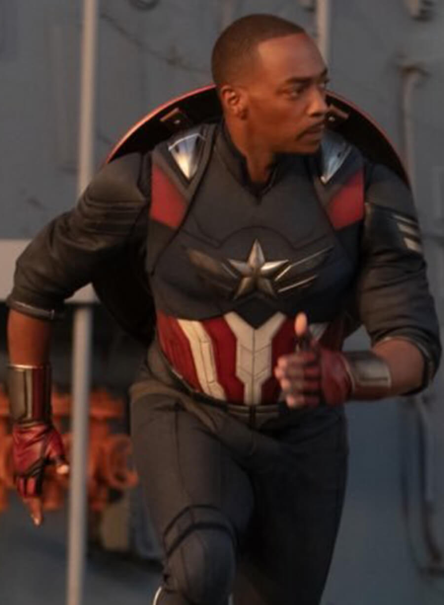 Harpoon Sam Wilson Inspired Multicolor Faux leather / Real Leather Costume Jacket - Captain America: Brave New World Style
