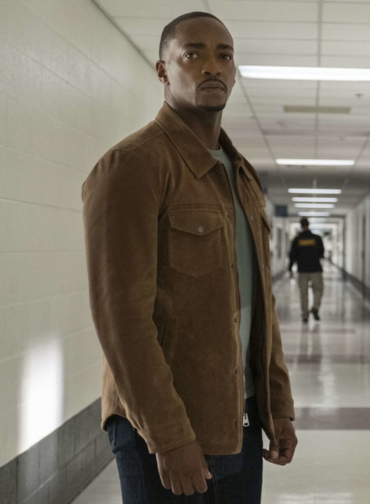 Harpoon Sam Wilson Inspired Brown Leather Jacket - The Falcon and the Winter Soldier Style