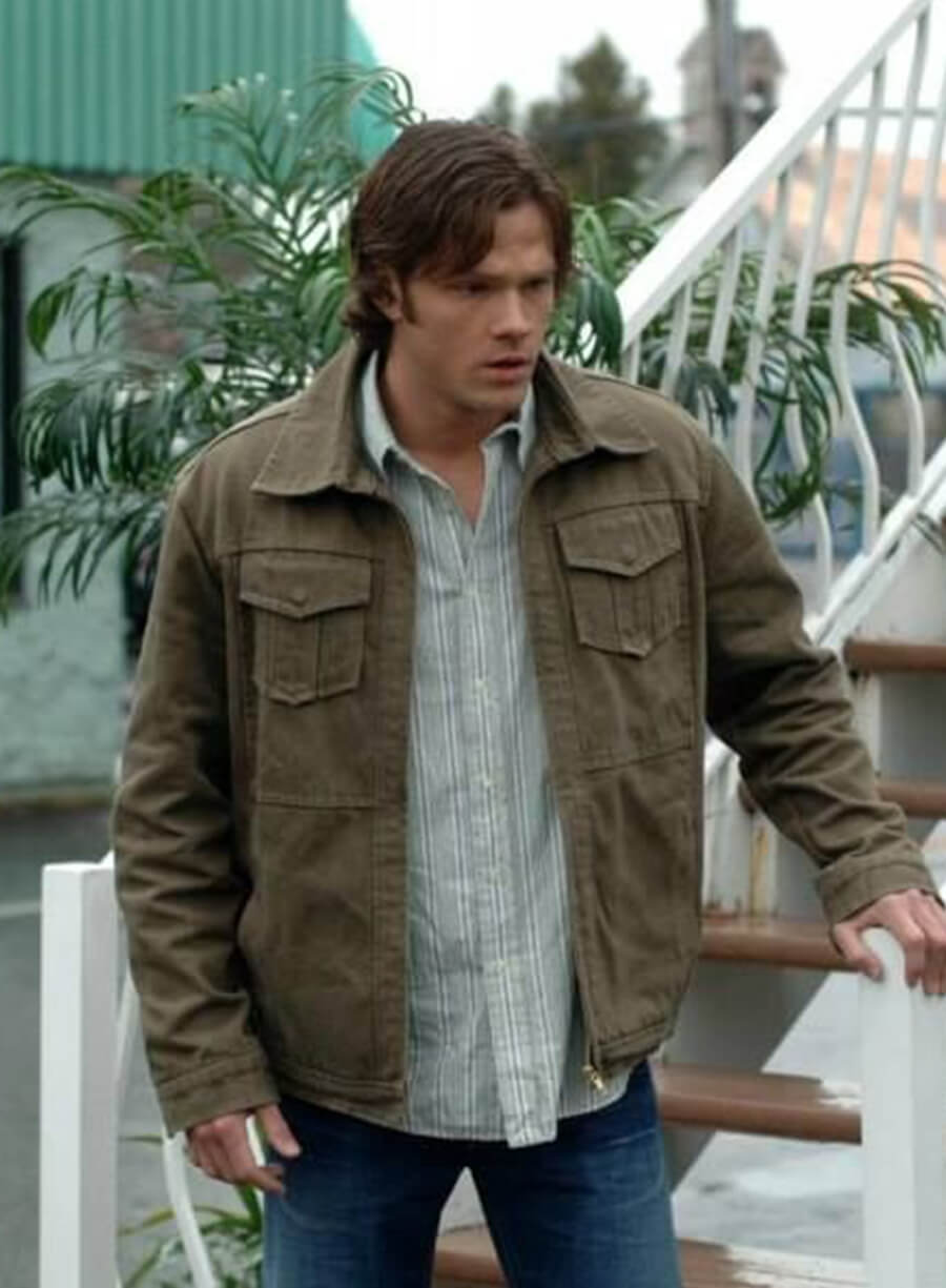 Harpoon Sam Winchester Inspired Green Cotton Fabric Cotton Jacket - Supernatural Tv Series Style