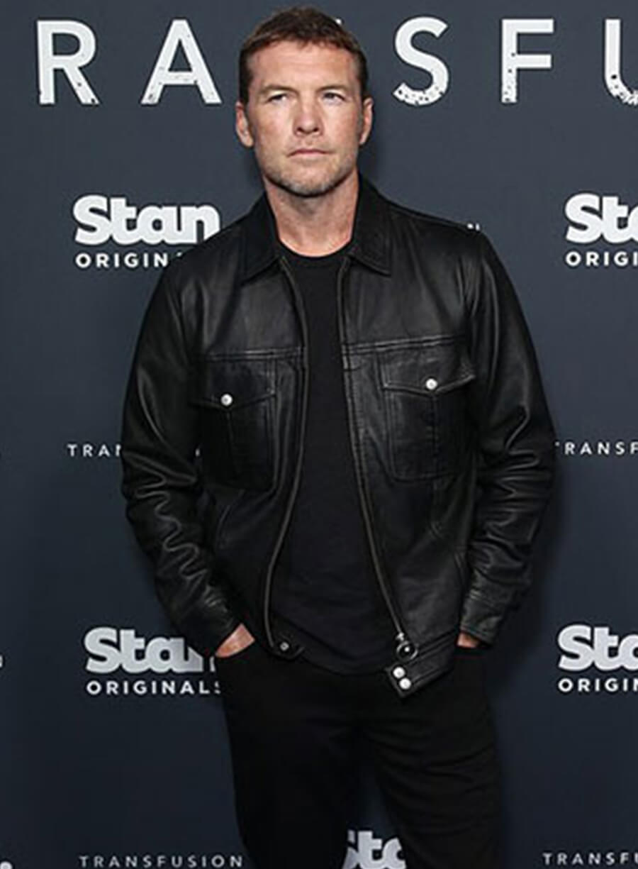 Harpoon Sam Worthington Trucker Inspired Black Real Leather Leather Jacket