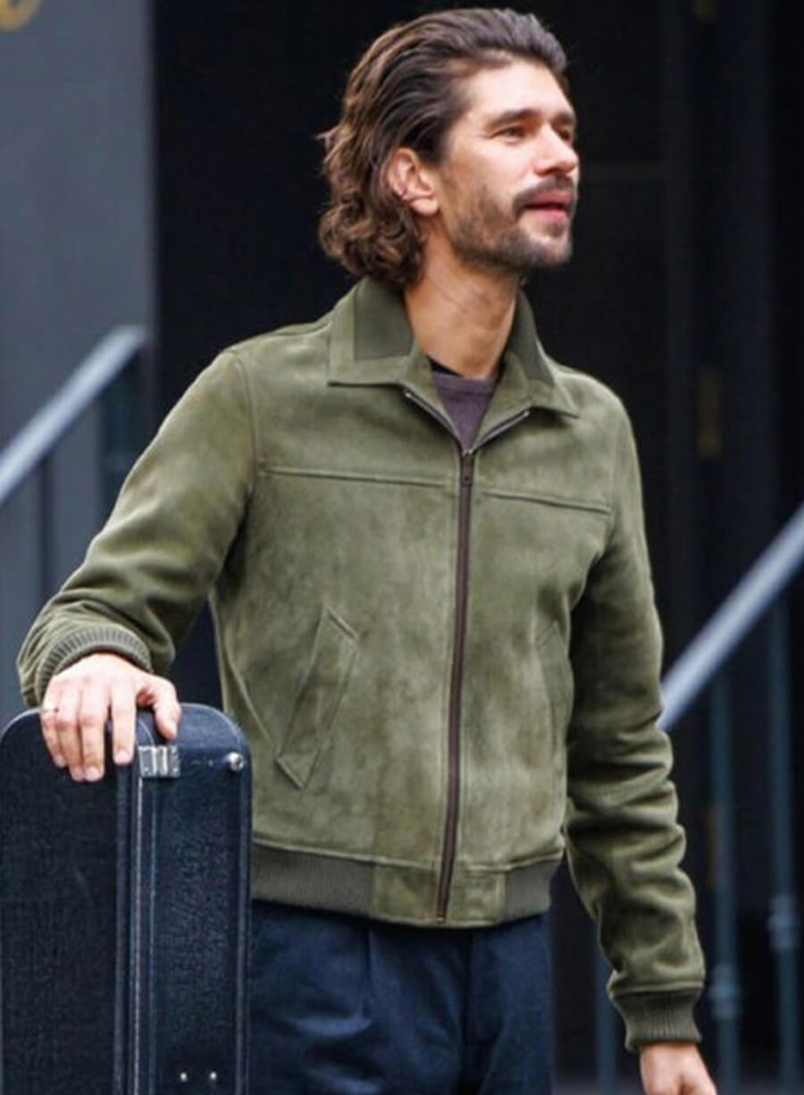Harpoon Sam Young Inspired Green Suede Leather Leather Jacket - Black Doves Style