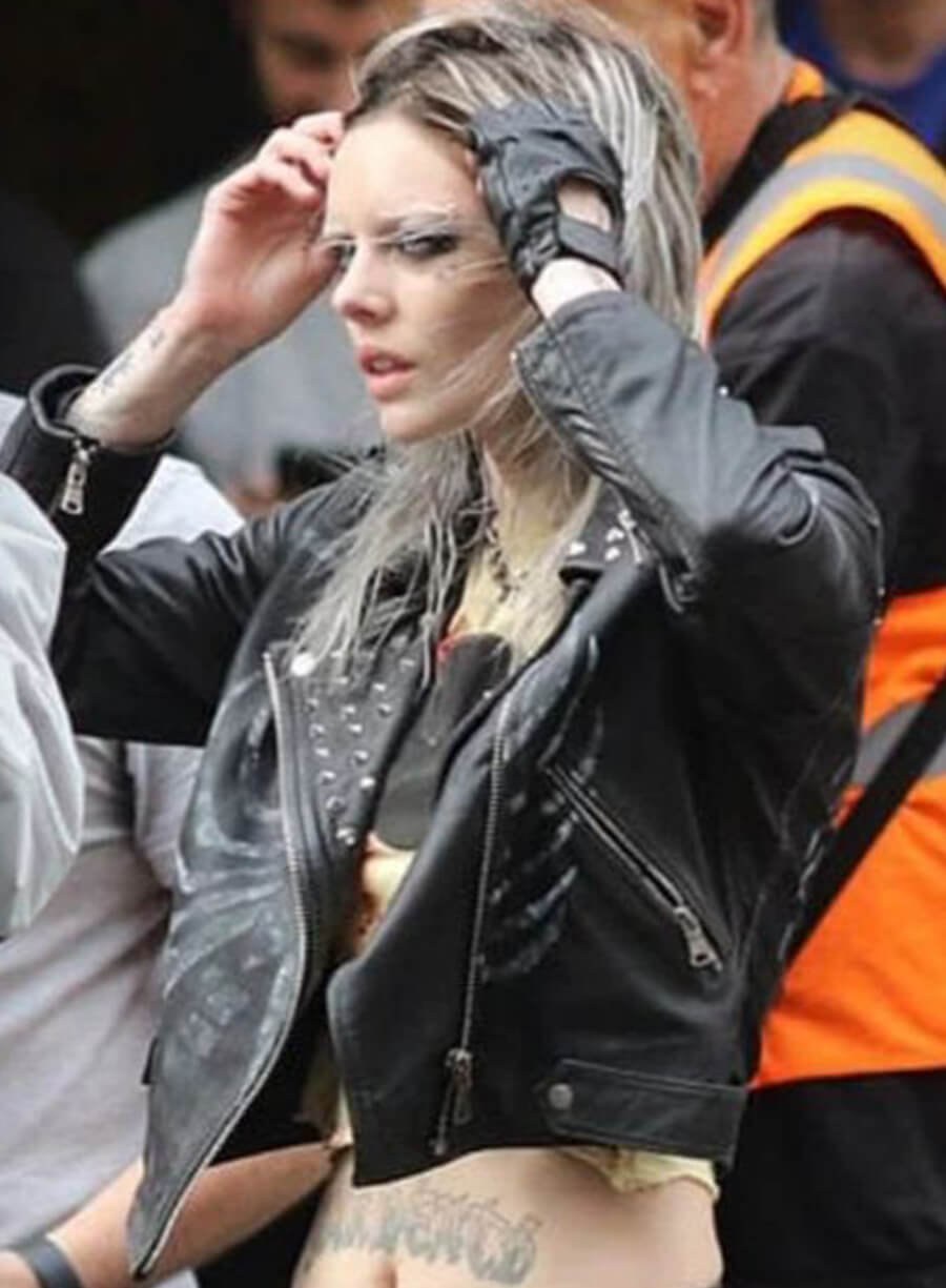 Harpoon Nix Inspired Black Leather Jacket - Guns Akimbo Style