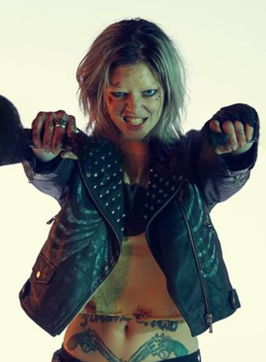 Harpoon Nix Inspired Black Leather Jacket - Guns Akimbo Style