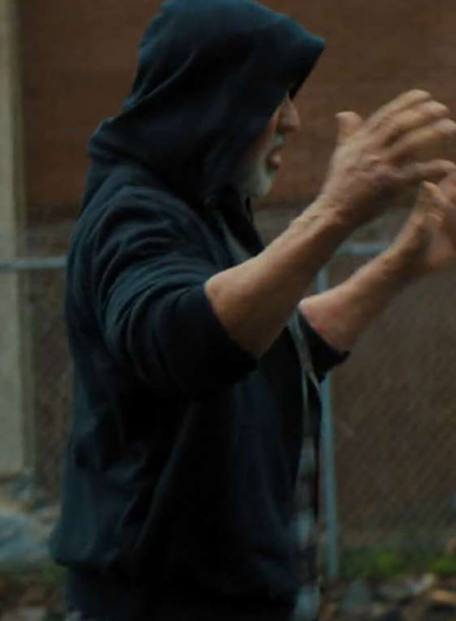 Harpoon Sylvester Stallone Inspired Black Fleece Fabric Hooded Jacket - Samaritan Style