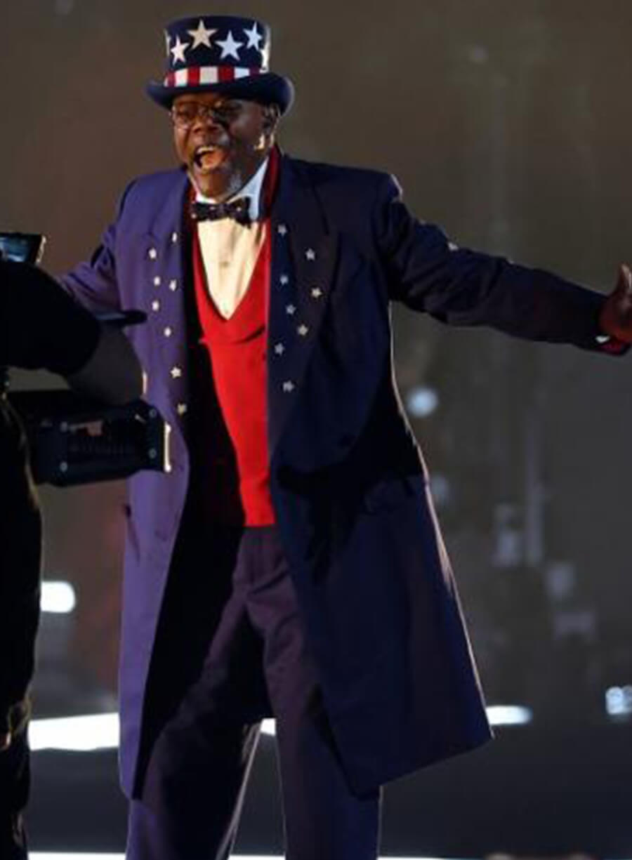Harpoon Samuel L. Jackson Inspired Blue Coat - Super Bowl 2025 Style