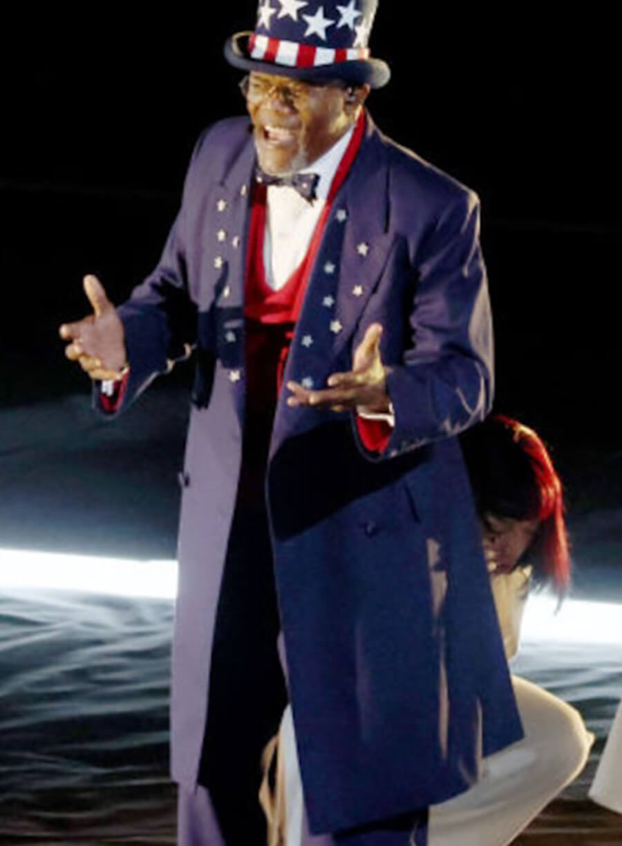 Harpoon Samuel L. Jackson Inspired Blue Coat - Super Bowl 2025 Style