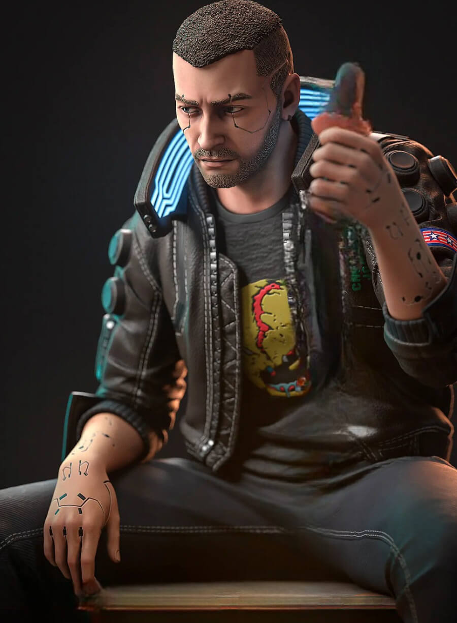 Harpoon Samurai Inspired Brown Bomber Jacket - Cyberpunk 2077 Style