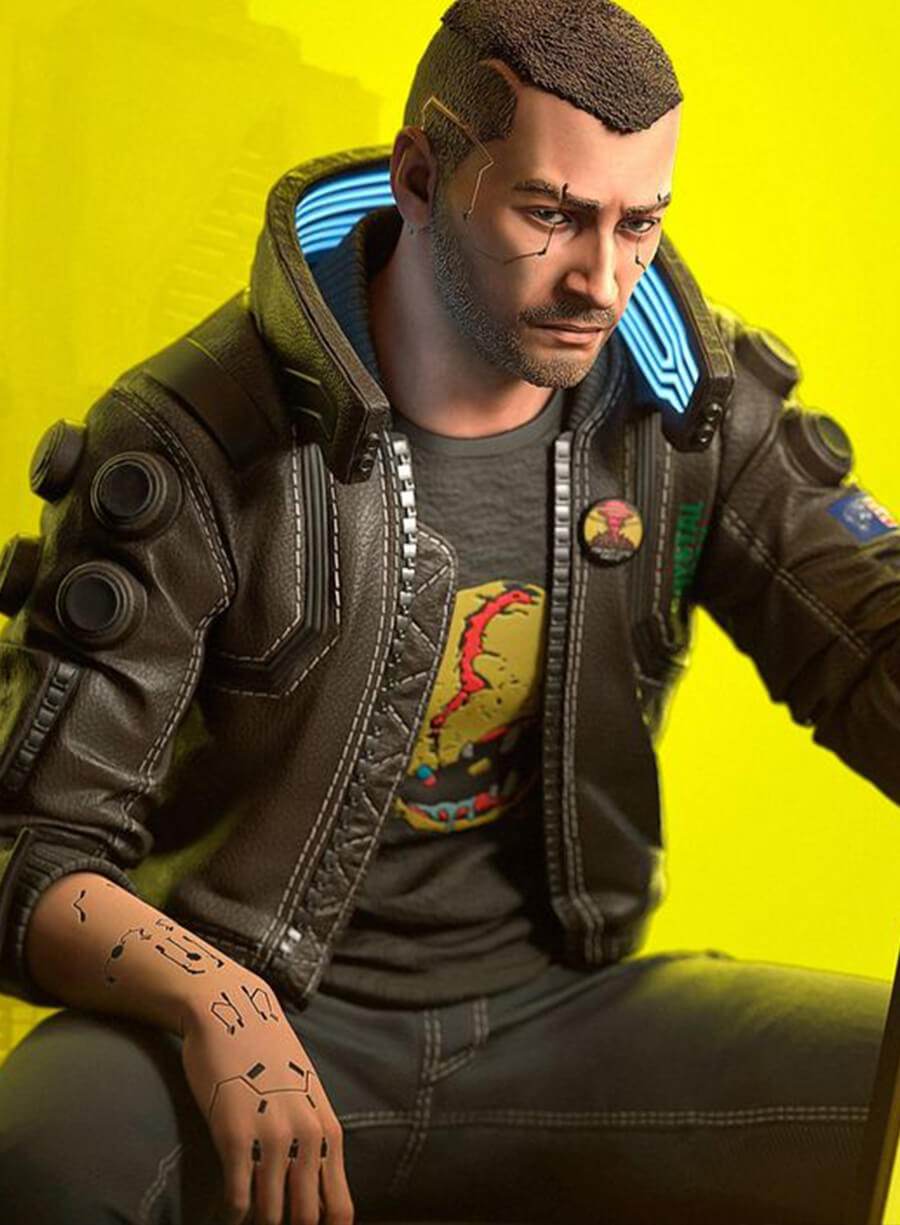 Harpoon Samurai Inspired Brown Bomber Jacket - Cyberpunk 2077 Style