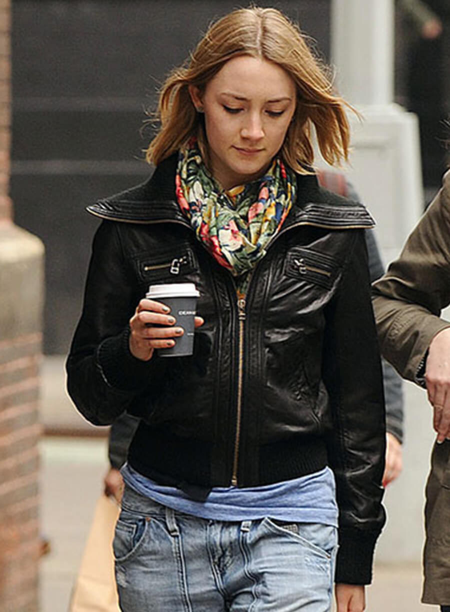 Harpoon Saoirse Ronan Inspired Black Leather Jacket