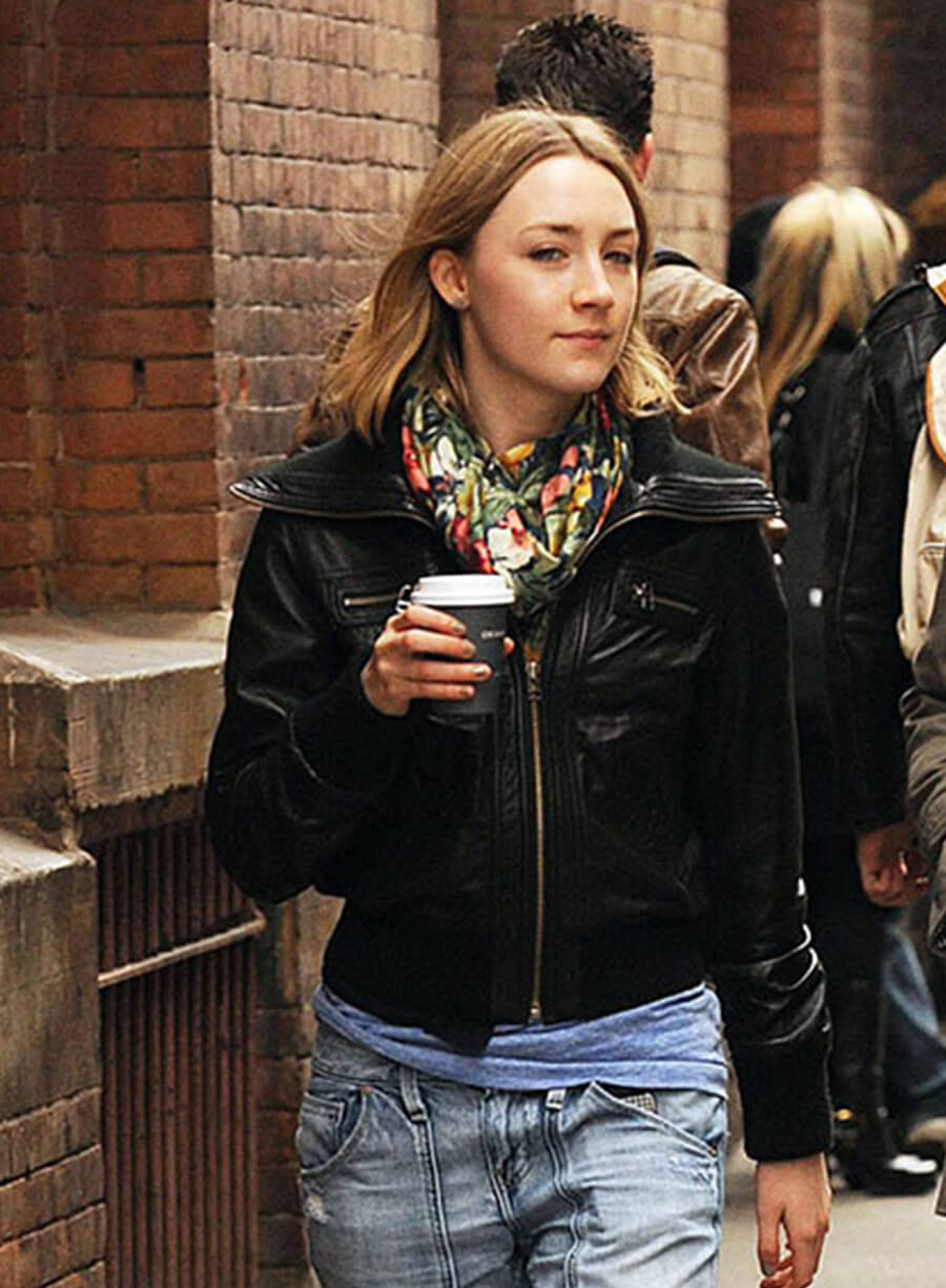 Harpoon Saoirse Ronan Inspired Black Leather Jacket