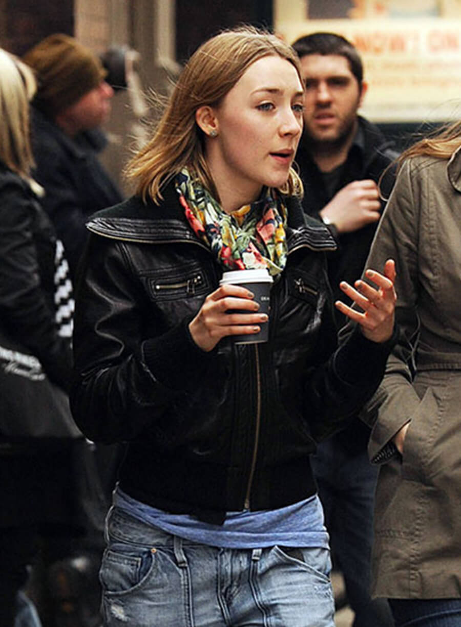 Harpoon Saoirse Ronan Inspired Black Leather Jacket