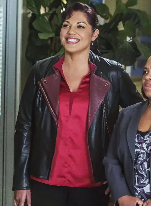 Harpoon Dr. Callie Torres Inspired Black Leather Jacket - Grey's Anatomy Style